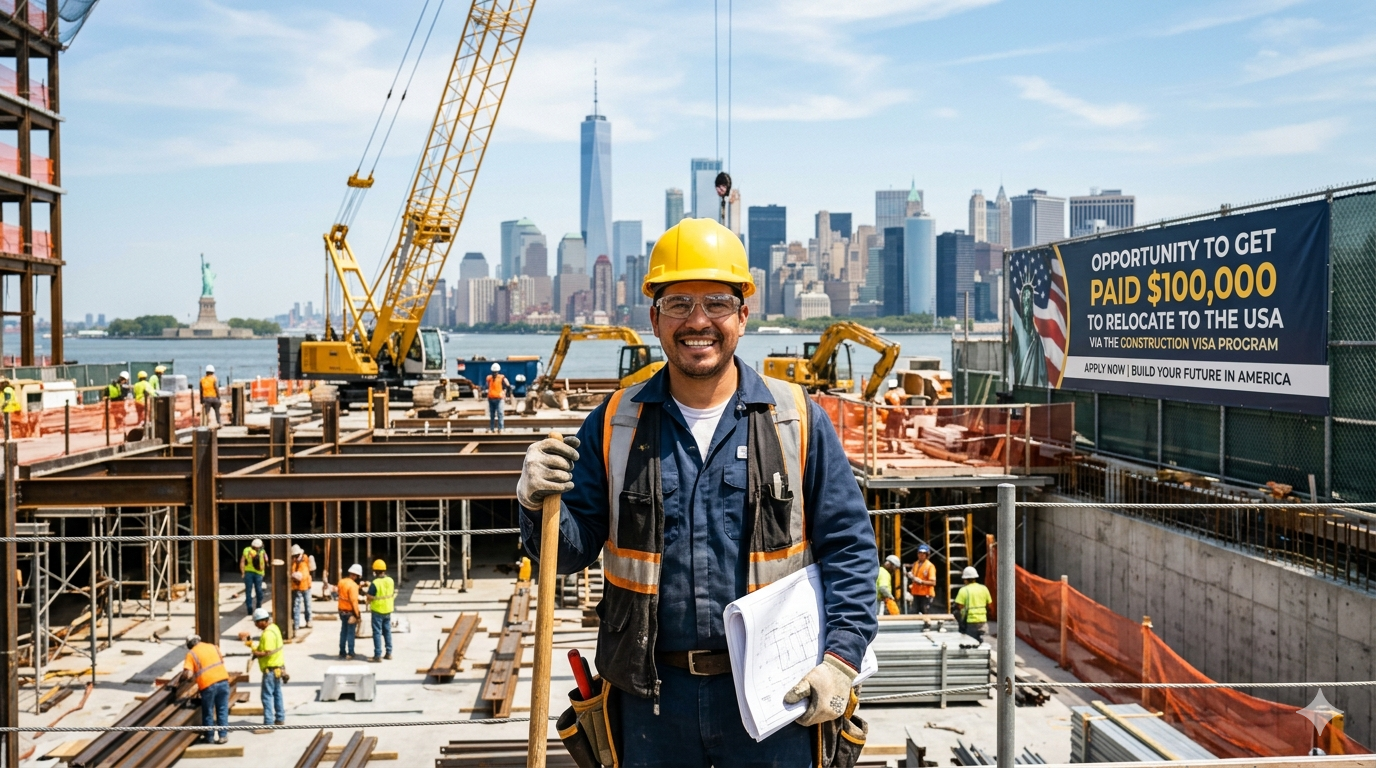 Opportunity to Get Paid $100,000 to Relocate to the USA via the Construction Visa Program